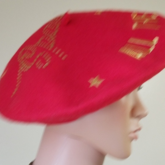 SPARKLE ALL THE WAY 100% Wool Red Beret NWT!! - Picture 3 of 6